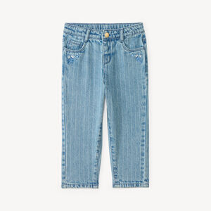 Rechthoekige jeans met bloemenborduurwerk voor babymeisjes 