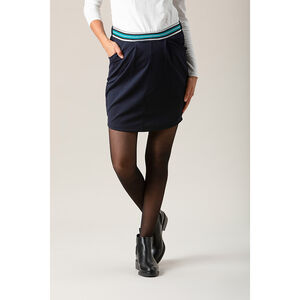 Korte zwangerschapsrok met blinkende, elastische taille 