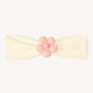 Bandeau van piqué-stof met reliefbloemen voor meisjesbaby's 