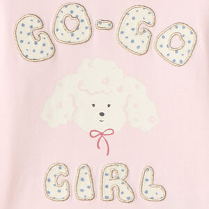 Langarm T-shirt voor babymeisjes met poedelhondmotief 