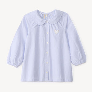 Blouse voor meisjes met lange pofmouwen en streepjes 