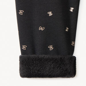 Jogging molleton imprimé nœuds pailletés pour bébé fille 