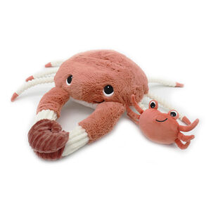 Peluche Ptipotos maman crabe Cassecou et son bébé terracotta 