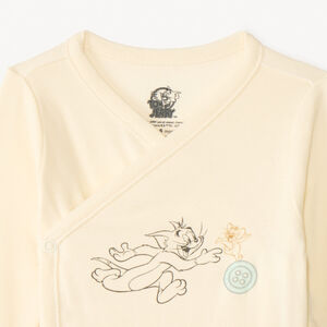 Set van 3 lange mouwen rompers Tom & Jerry Warner voor jongensbaby met verschillende opening afhankelijk van de leeftijd. 