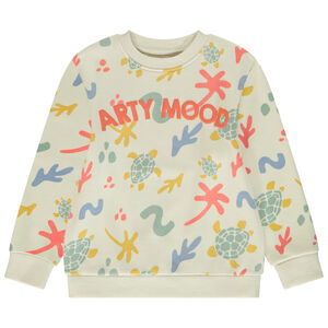 Sweat molleton imprimé fantaisie et puff print garçon 
