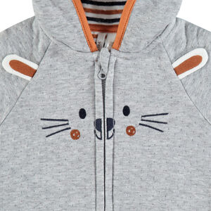 Combinaison longue motif lapin brodé pour bébé garçon 