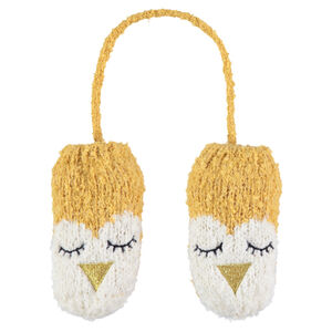 Wanten van zachte tricot met vogelmotief en geborduurde details 