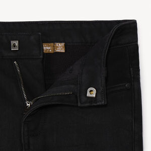 Jeans met denimlook en microfleece voering, effen zwart, voor jongens 
