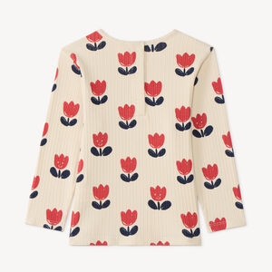 Pyjama set van geribbelde jersey voor babymeisjes met tulpenprint (verschillende afwerkingen afhankelijk van de leeftijd) 