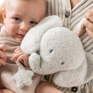 Muzikale knuffel - Olifant Teddy - Grijs - 20 cm 