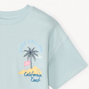 T-shirt manches courtes en nid d'abeille print fantaisie pour garçon 