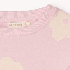 Sweat molleton oversize imprimé fleurs fille 