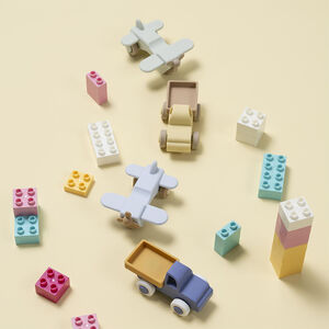 Set camion + avion en silicone 11 cm Bleu 