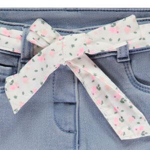 Rechtdoor jeans met bloemensluiting voor babymeisjes 
