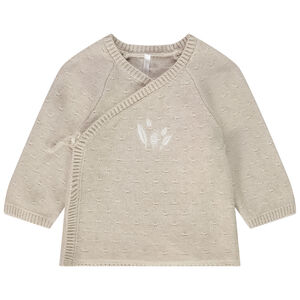 Gilet en tricot ajouré avec broderies pour bébé 