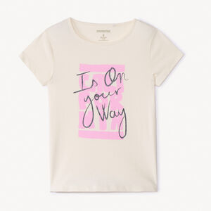 T-shirt manches courtes à print pailleté pour fille 