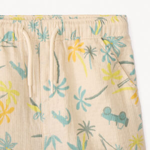 2-delig set met korte mouwen overhemd + bermuda met tropische prints voor babyjongen 