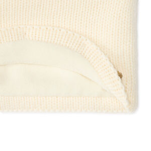 Snood gebreid met fleecevoering, effen kleur, hart geborduurd voor babymeisje 