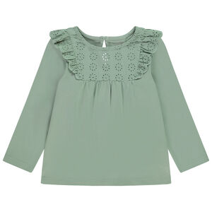 Lange mouwen T-shirt met Engels borduursel voor meisjes 