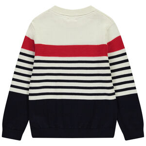 Pull manches longues en tricot à rayures garçon 