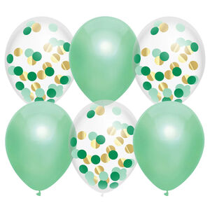 Set de 6 ballons de Fête Lovely Mint & Confetti 