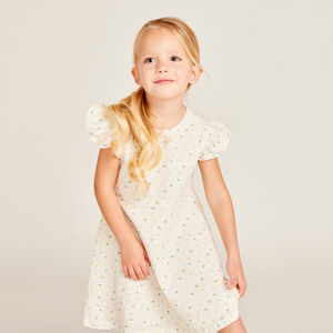 Robe manches courtes dos ajouré en cœur pour bébé fille 