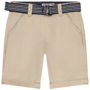 Bermuda effen met fantasieband voor jongen 