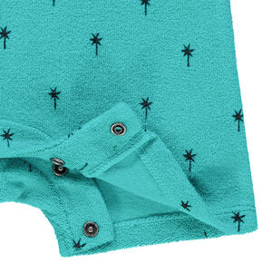 Korte jumpsuit van badstof met palmenprint 