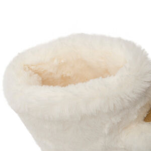 Chaussons 1/2 bottes en fourrure avec oreilles en relief et broderie pour fille 