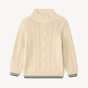 Pull en tricot torsadé et col montant pour bébé garçon 