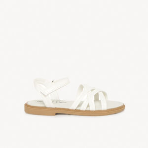 Sandales blanches à brides croisées fille 