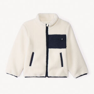 Veste sherpa écru doublé micropolaire pour garçon  