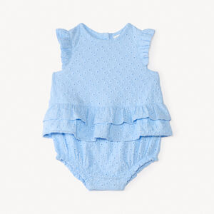 Rompertje met geborduurde volantmouwen voor meisjes. 