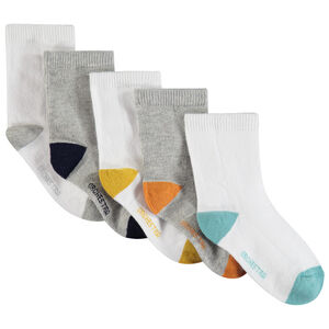 Lot de 5 paires de chaussettes hautes contrastées 