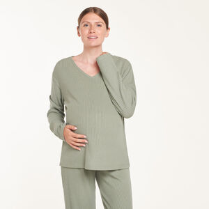 Materniteit geribbelde pyjama set 