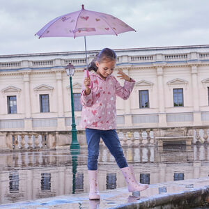 Meisjes regenparka met capuchon en kleurverandering 