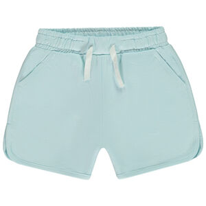 Fleece short met contrasterende aantrekkoorden voor meisjes 