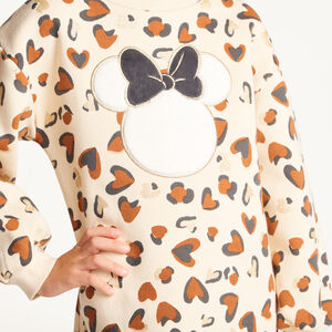 Robe sweat fille imprimé léopard Minnie Disney 