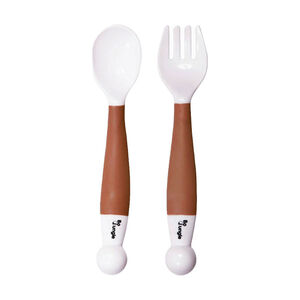 Cuillère et fourchette pliables Terracotta 