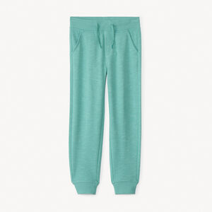 Joggings in uni slub fleece voor jongens 