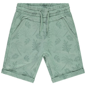 Bermuda en molleton imprimé fantaisie + poche kangourou pour garçon 