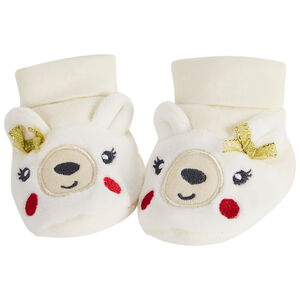 Chaussons en velours ours polaire pour bébé fille 