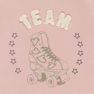 T-shirt manches longues print roller pailleté pour fille 