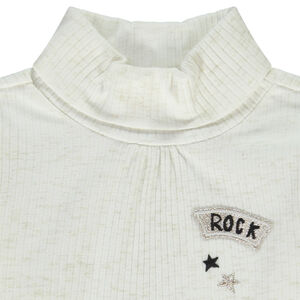 Ondertrui coltrui ribbel effect en geborduurde patch voor meisjes 