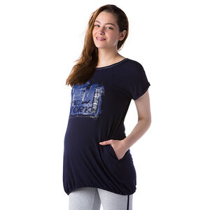 Tunique homewear de grossesse avec print New York 