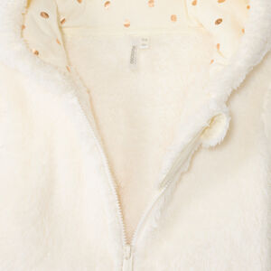 Sherpa fleecevest met kap voor babymeisje 