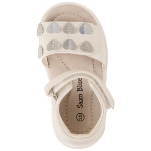 Sandales ouvertes et scratchées à cœurs pour bébé fille 