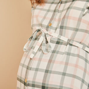 Chemise manches longues à carreaux et ceinturée pour femme 