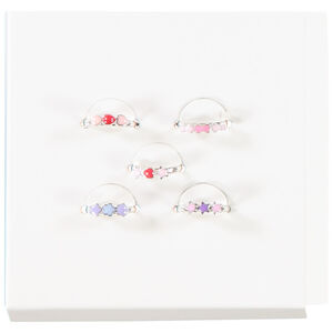 Lot de 5 bagues fantaisie pour fille 