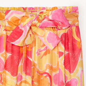 Fluweelige culotte met bloemenprint voor meisjes 